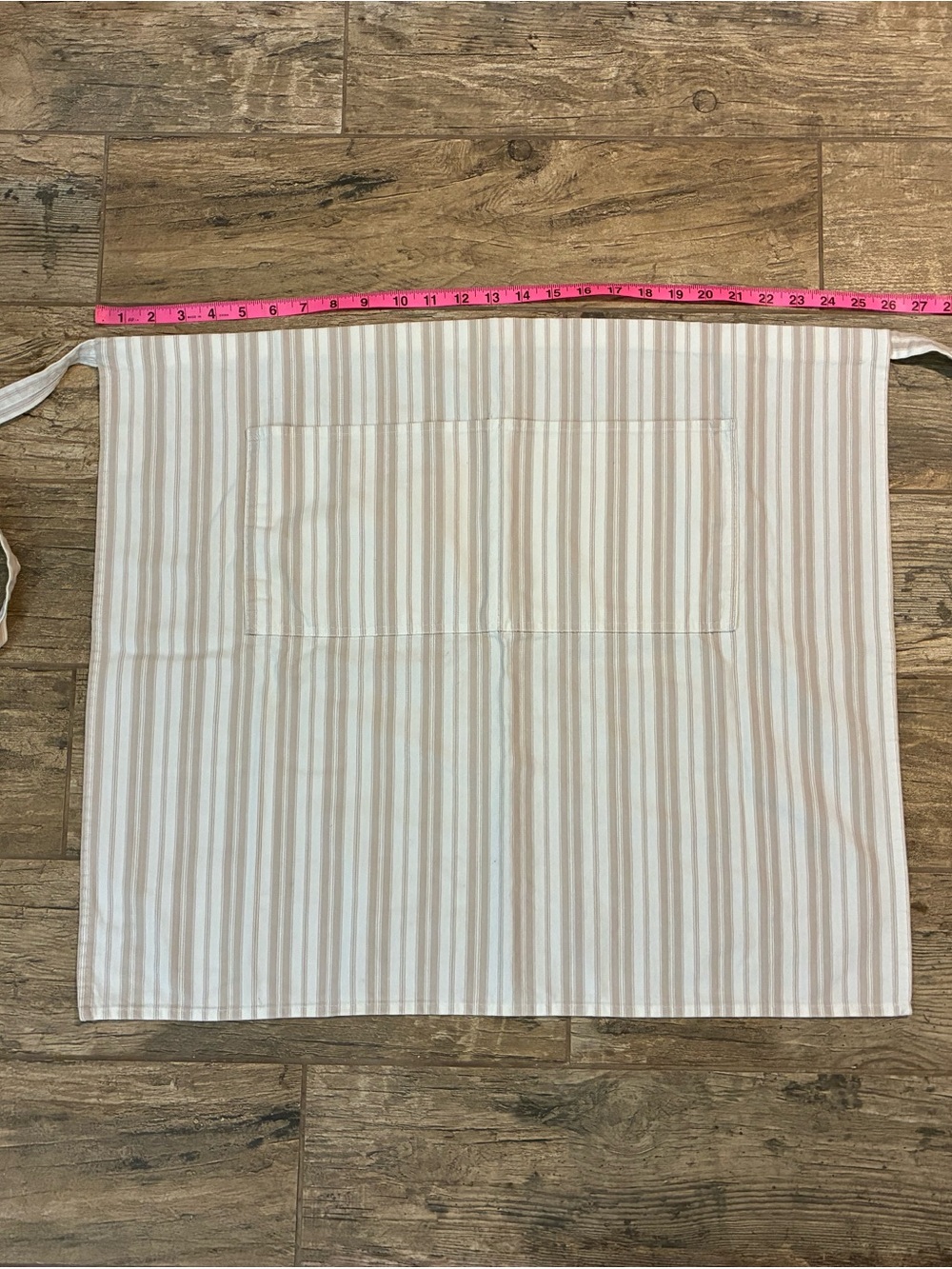 Williams Sonoma Cream & Tan Striped Half-Waist Apron